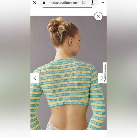 Urban outfitters Striped Cropped Cardigan - Picture 2 of 7